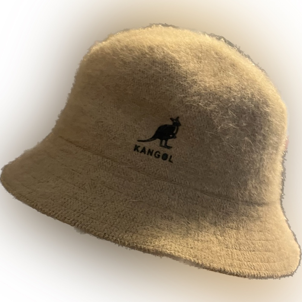 Vintage Tan David & Young Angora Kangol Bucket Hat